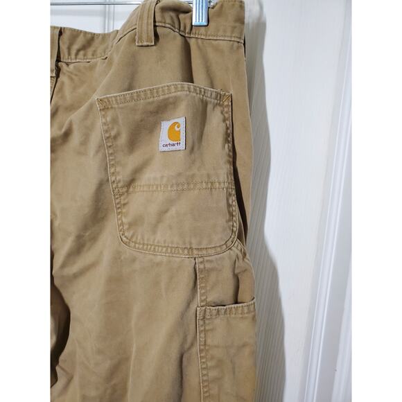 Carhartt Relaxed Fit Washed Twill Dungaree Dark Khaki Pants 40 x 30 B324-DKH - Picture 3 of 9